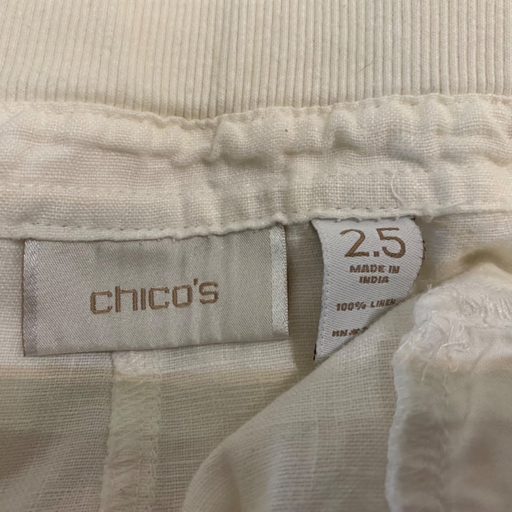 Chico’s white linen pants size 2.5 (size 14) - Picture 8 of 10